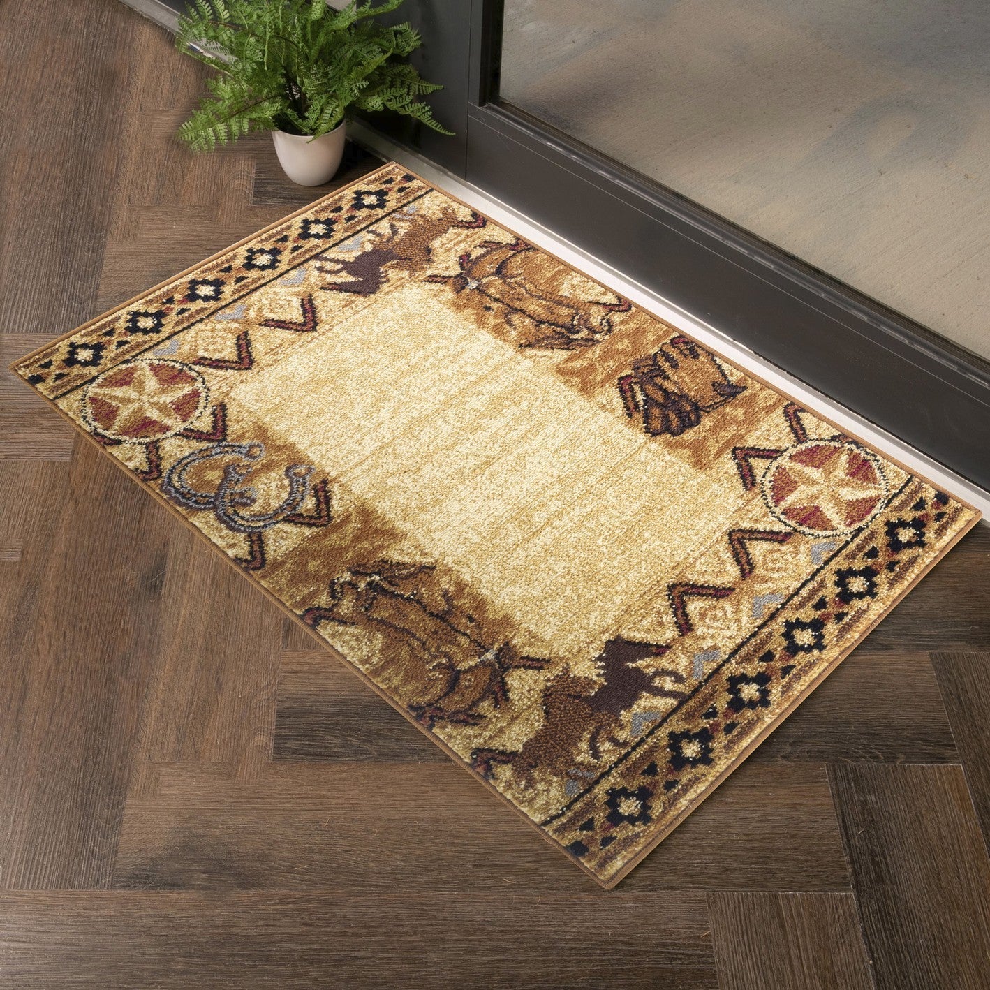 Rug, Tribes GC_YLS4011 Beige 5 ft. 3 in. x 7 ft. 3 in. Southwest Area Rug