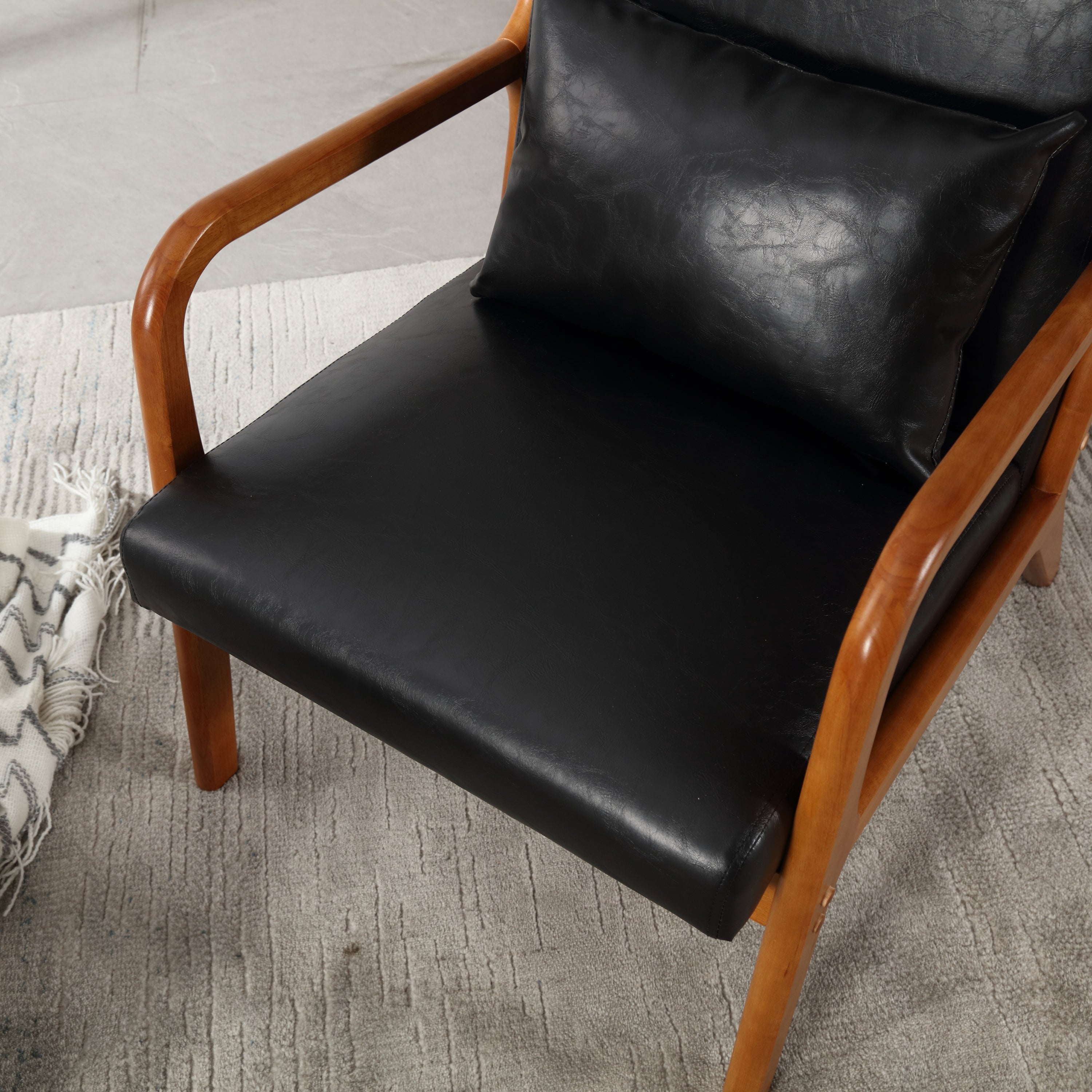 Chair, Modern Accent Chair, Solid Wood Padding Lounge Armchairs With One