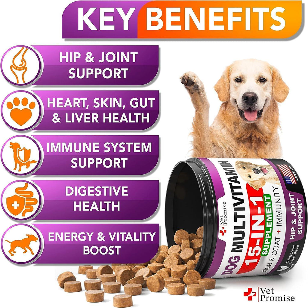 Dog Multivitamin Chewable with Glucosamine   Dog Vitamins, 2 pack