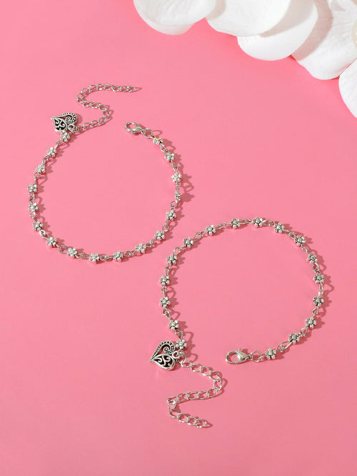 Anklets, 2pcs Valentine's Day Vintage Anklets Matching Couple Best Friend Foot