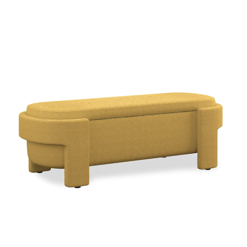 Bench, Linen Fabric Upholstered Bench with Large Storage Space