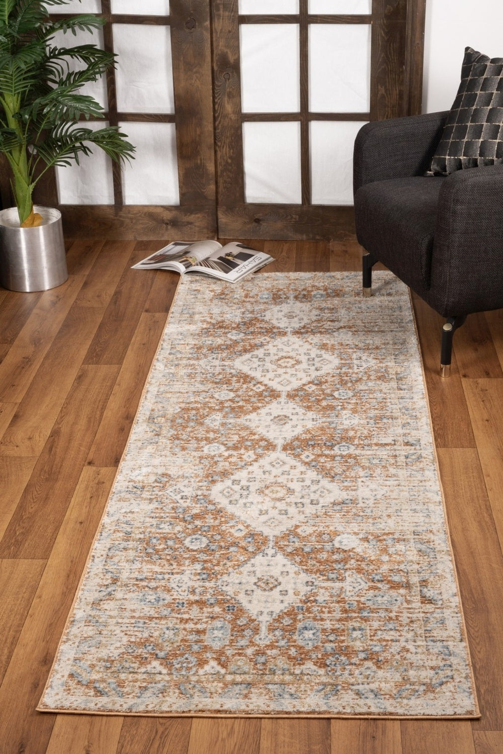 Rug, Noble GC_GEN7004 Rust 2 ft. x 3 ft. Area Rug