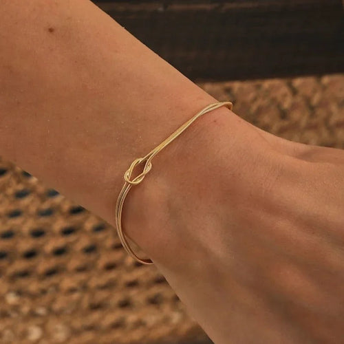 Necklace, Stainless Steel Valentine's Day Knot Snake Chain Necklace Hand Knotted