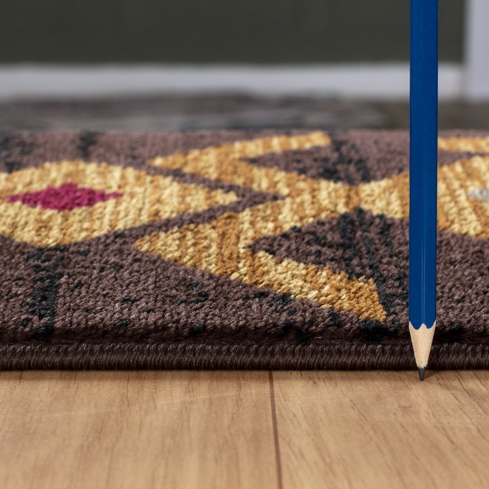 Rug, Tribes GC_YLS4005 Brown 5 ft. 3 in. x 7 ft. 3 in. Southwest Area Rug