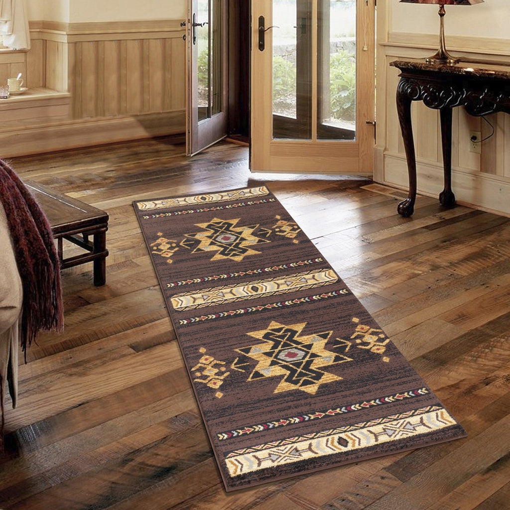 Rug, Tribes GC_YLS4005 Brown 5 ft. 3 in. x 7 ft. 3 in. Southwest Area Rug