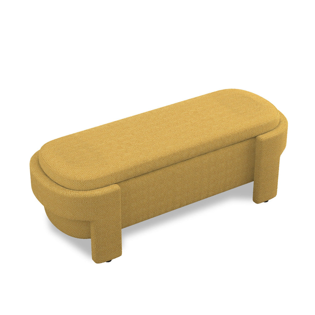 Bench, Linen Fabric Upholstered Bench with Large Storage Space
