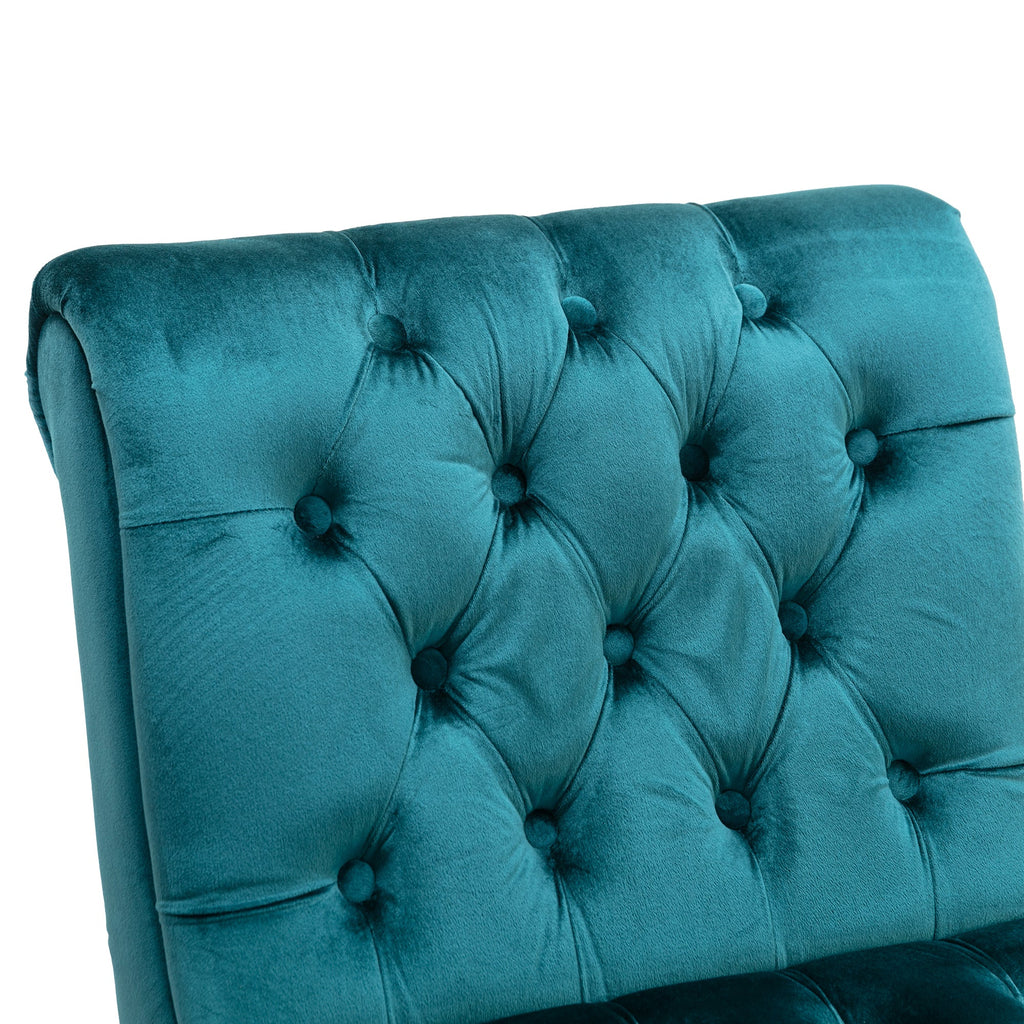 Chair, Modern Velvet Armless Accent Living Room Chair / Leisure