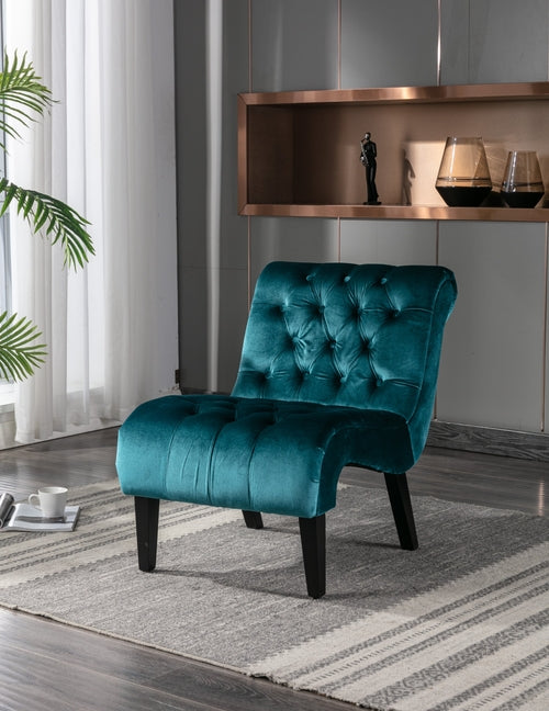 Chair, Modern Velvet Armless Accent Living Room Chair / Leisure