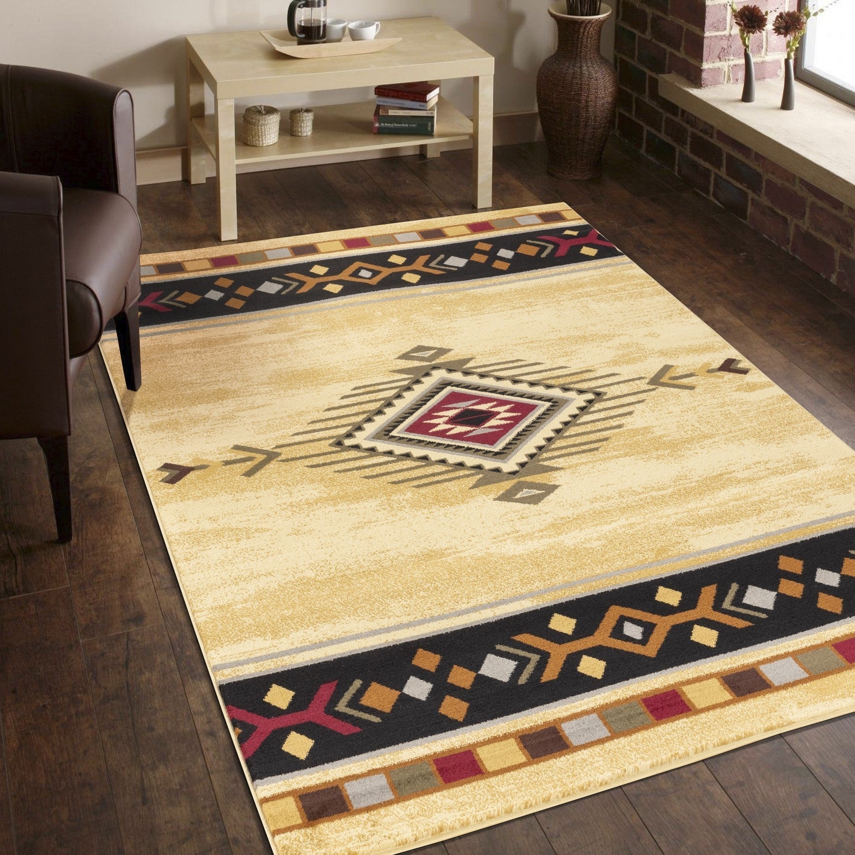Rug, Tribe Cream 2 ft. x 3 ft. Southwest Area Rug