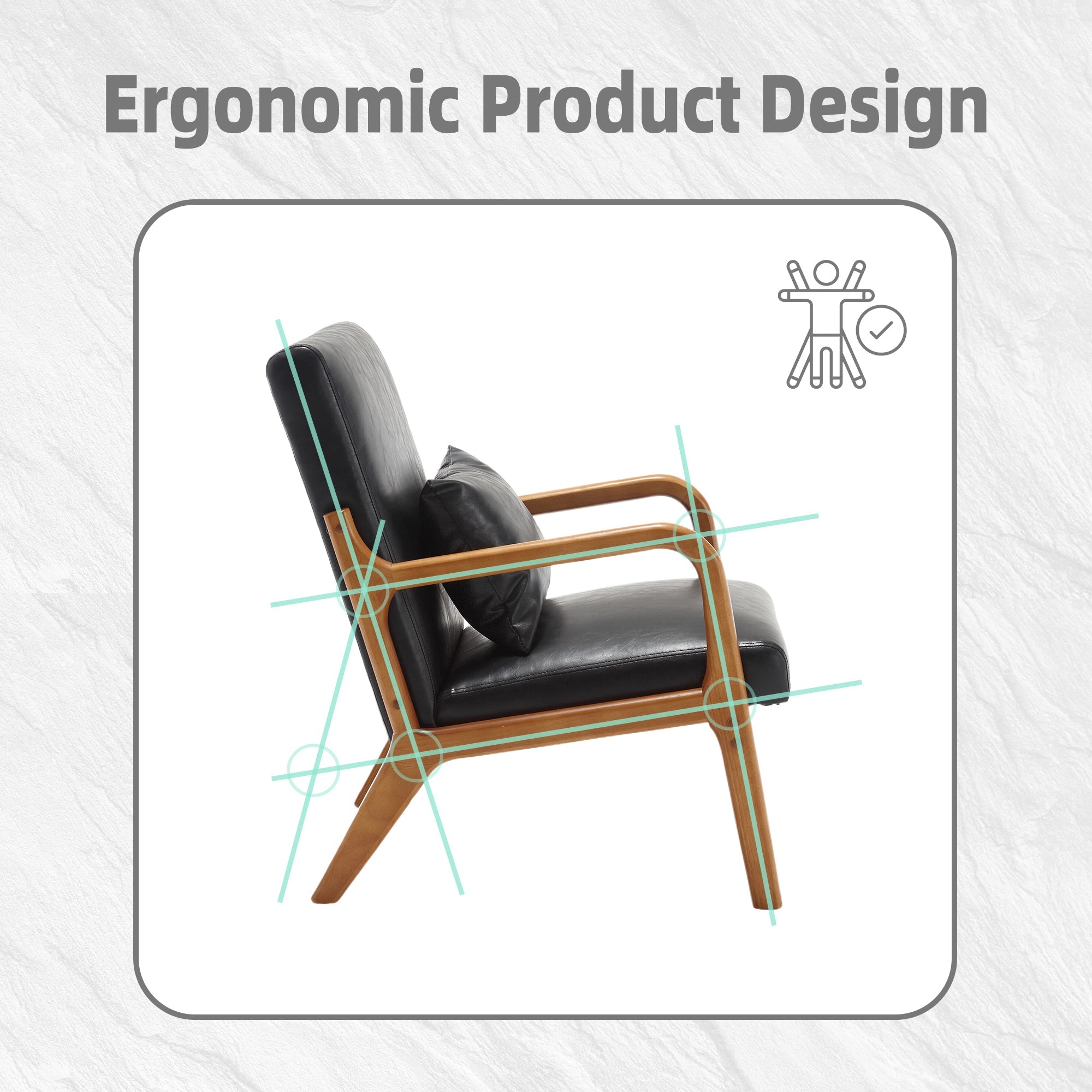 Chair, Modern Accent Chair, Solid Wood Padding Lounge Armchairs With One