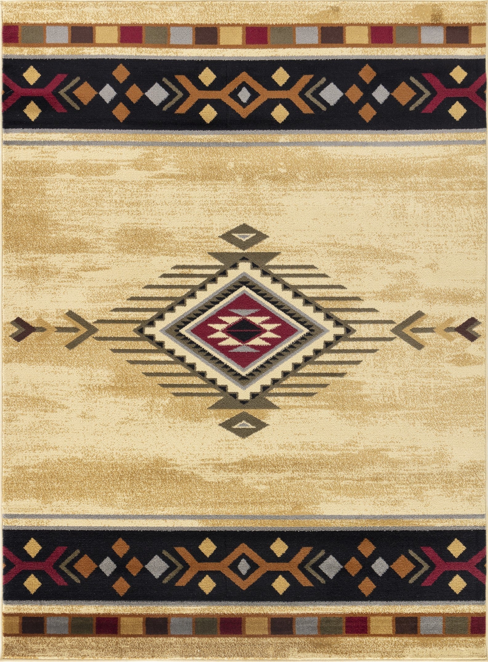 Rug, Tribe Cream 2 ft. x 3 ft. Southwest Area Rug