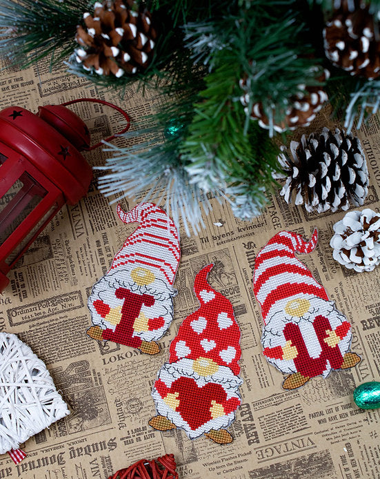 Cross Stitch, Gnomes of Valentine's Day JK031L Counted Cross-Stitch Kit
