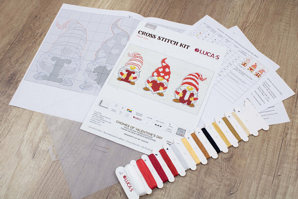 Cross Stitch, Gnomes of Valentine's Day JK031L Counted Cross-Stitch Kit