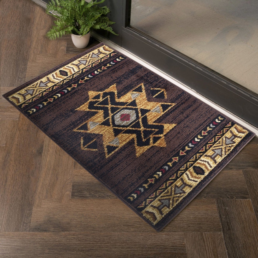 Rug, Tribes GC_YLS4005 Brown 5 ft. 3 in. x 7 ft. 3 in. Southwest Area Rug