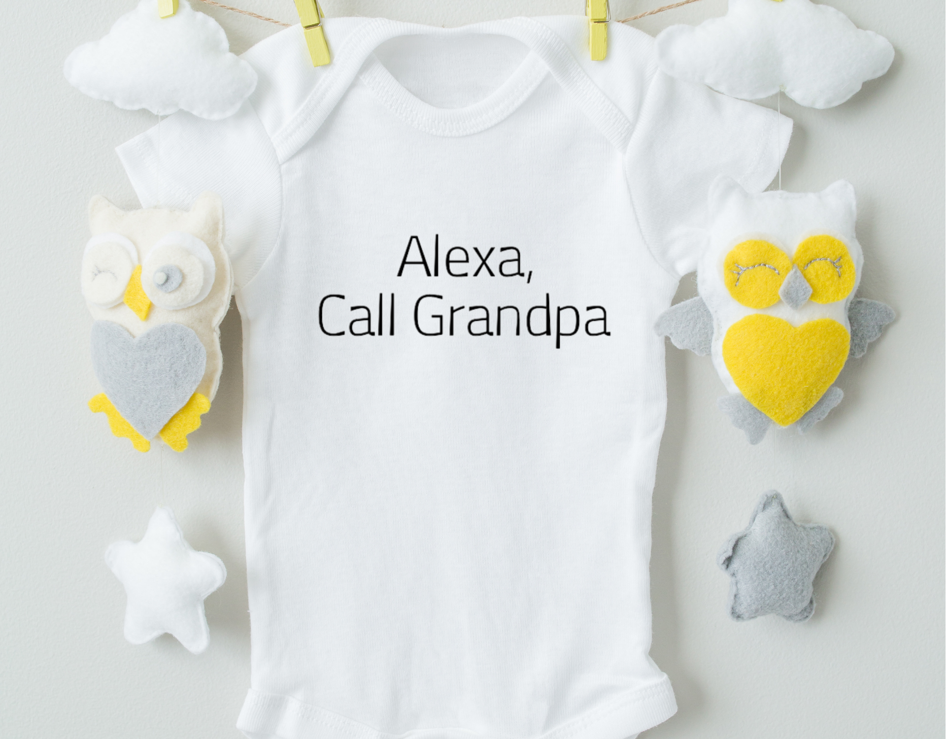 Baby, Alexa, Call Grandpa Cotton Baby Bodysuit