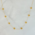 Necklace, Dainty Golden Bead Flower