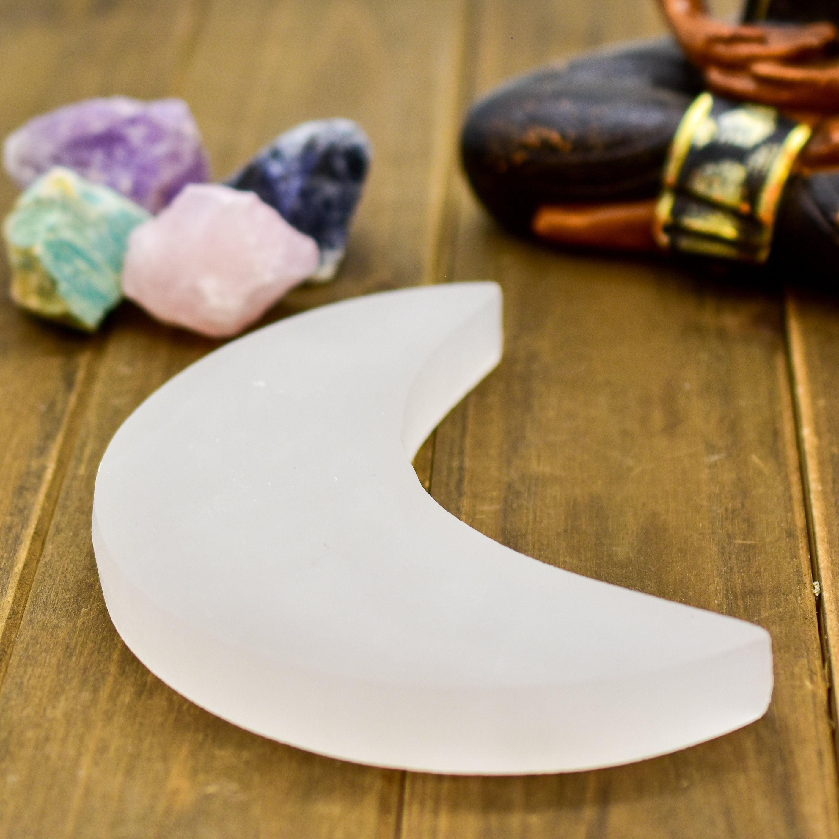 Charging Plate, Selenite Crescent Moon