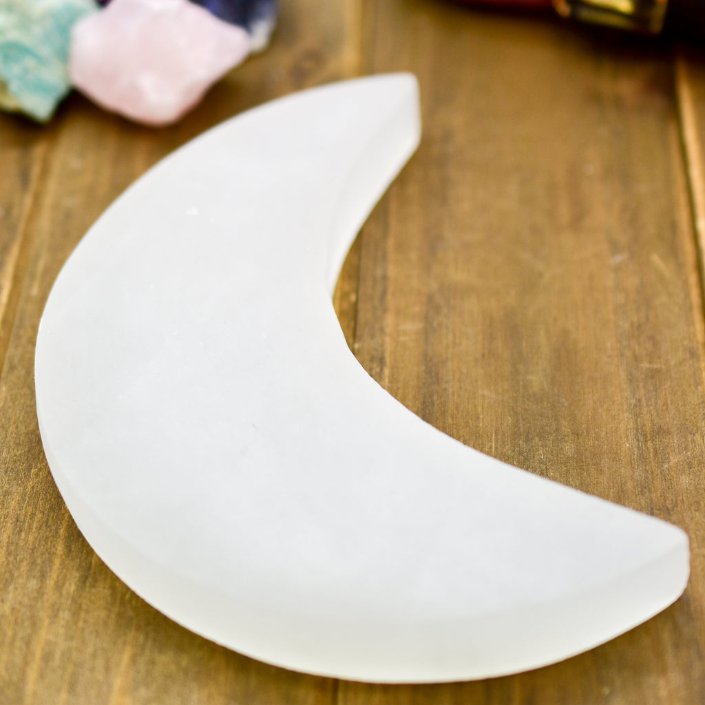 Charging Plate, Selenite Crescent Moon