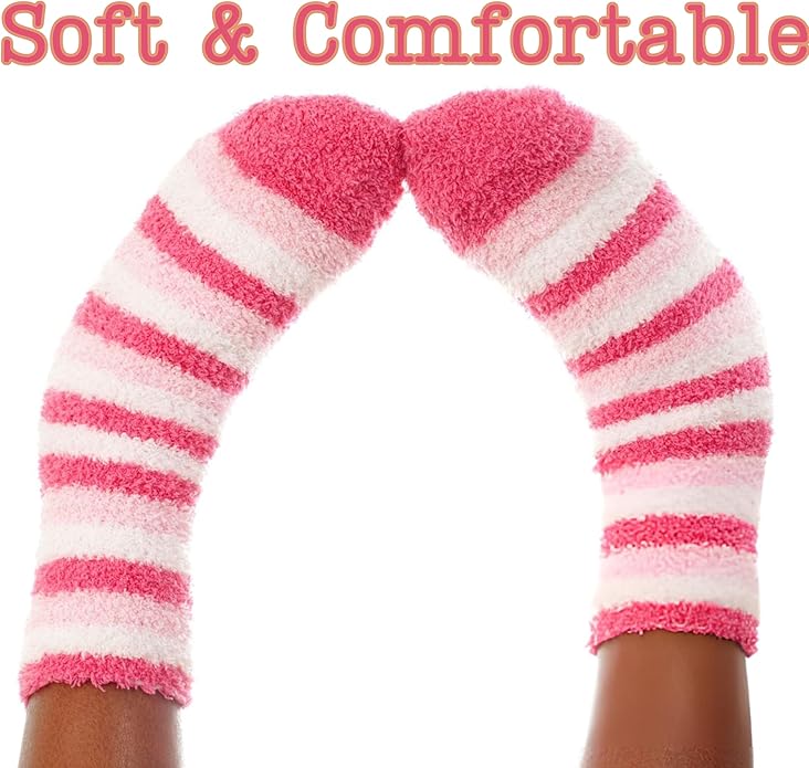 Kid's, Girl's,  Anti-Skid Valentine's Candy Fuzzy Socks - 3 Pairs
