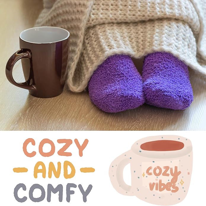 Kid's, Girl's,  Anti-Skid Valentine's Candy Fuzzy Socks - 3 Pairs