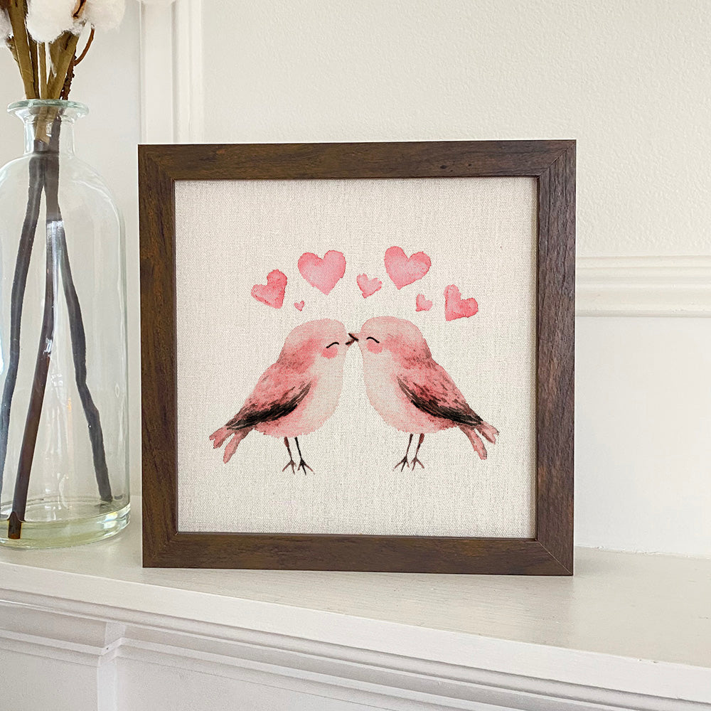 Framed Sign, Love Birds - Valentine's Day