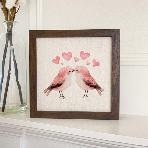 Framed Sign, Love Birds - Valentine's Day