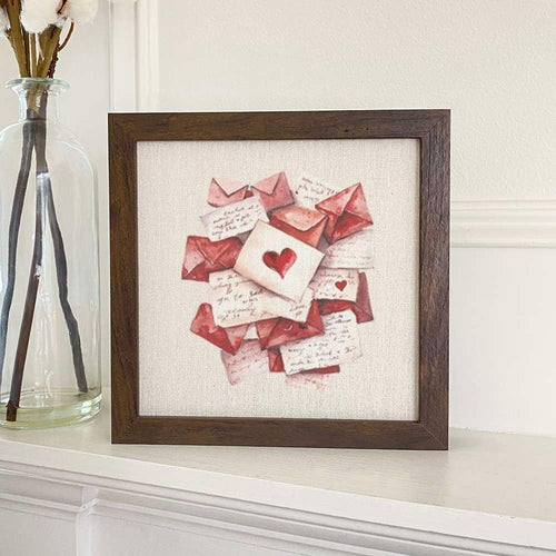 Framed Sign, Love Letter Stack - Valentine's