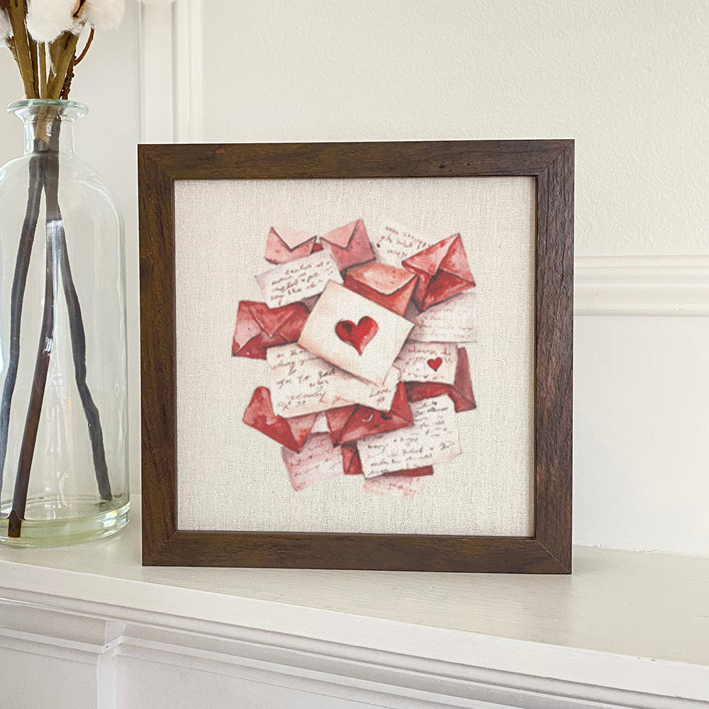Framed Sign, Love Letter Stack - Valentine's