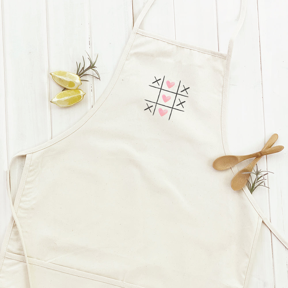 Apron, Tic Tac Toe Hearts - Valentine's Day Women's Apron