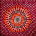 Tapestry Maroon Peacock Dance Mandala