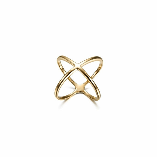 Ring, Gold Skinny Crisscross Band Ring