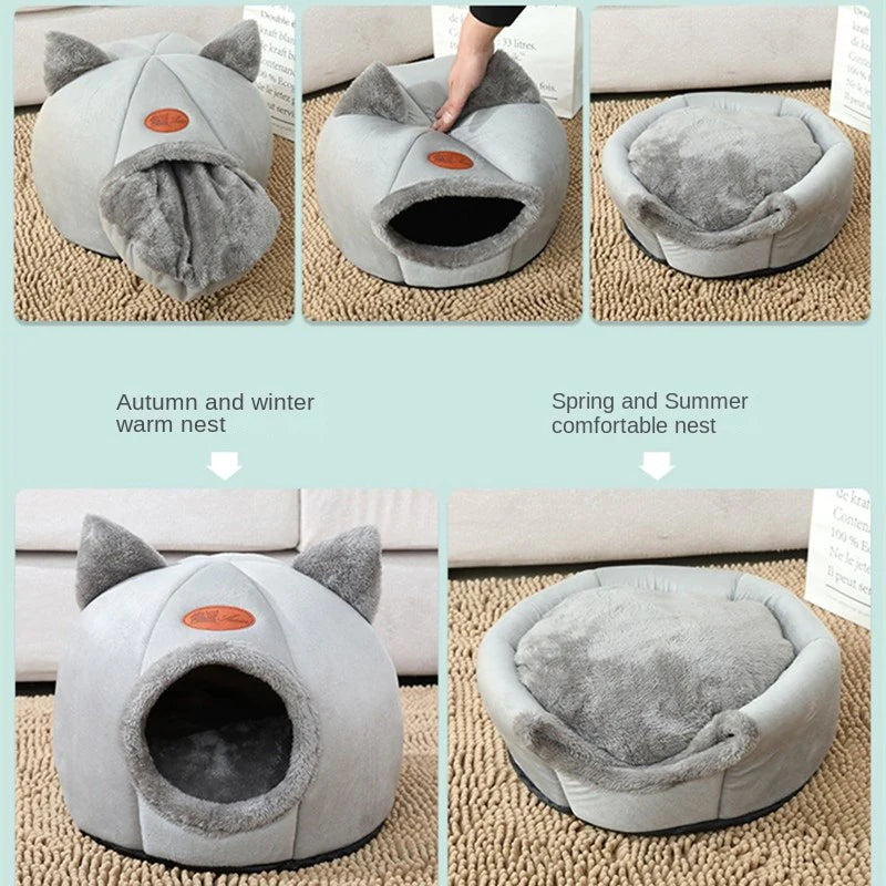 Cat/Pet, Cozy 2-In-1 Pet House Bed