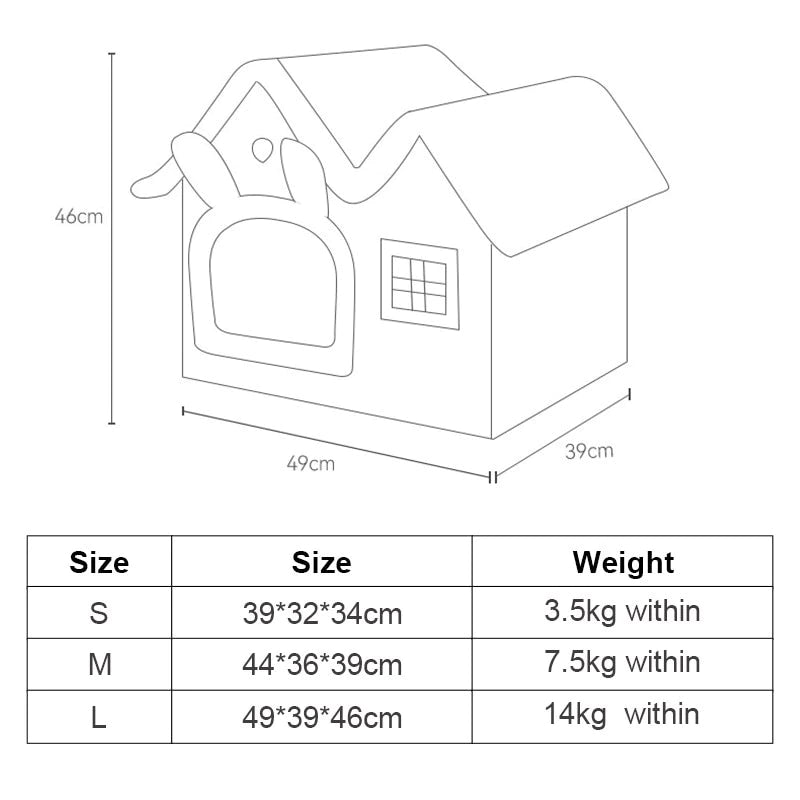 Cat House Removable Roof Plush Pet House