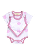 Baby Smart Short Sleeve Bodysuit + Bib - Pink Rose