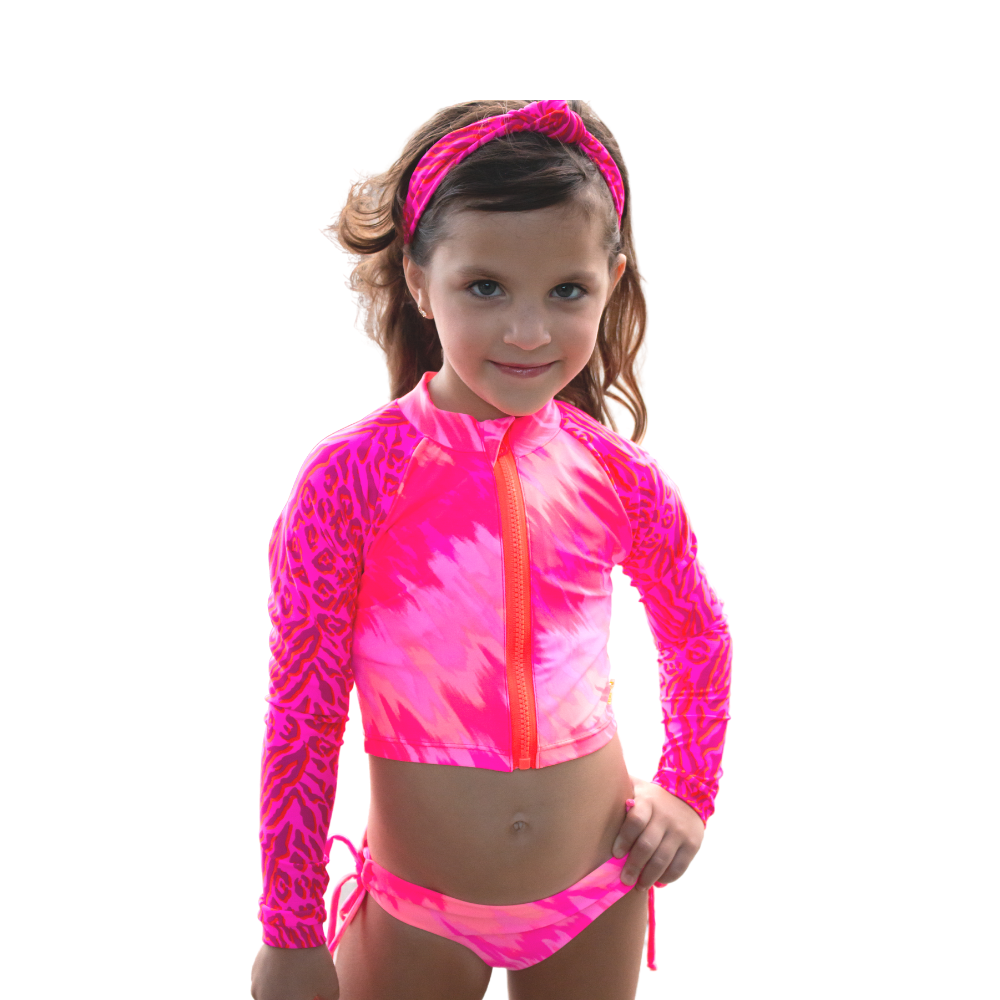 Kids Tie Dye Leopard - Rash Guard - Kids Swimwear
