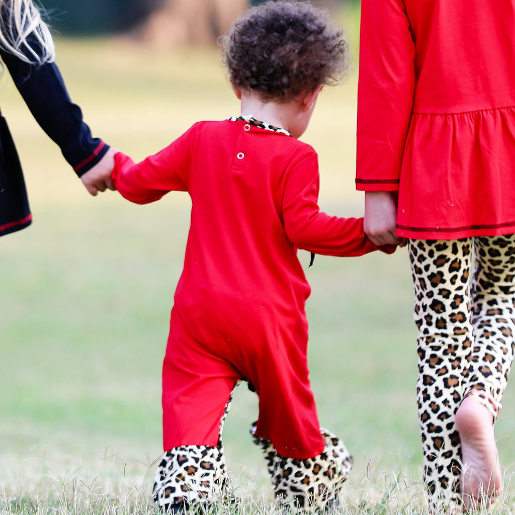 Kid's, Girl's Outfit, AnnLoren Baby Girls Leopard Valentines Holiday Heart Romper Outfit One