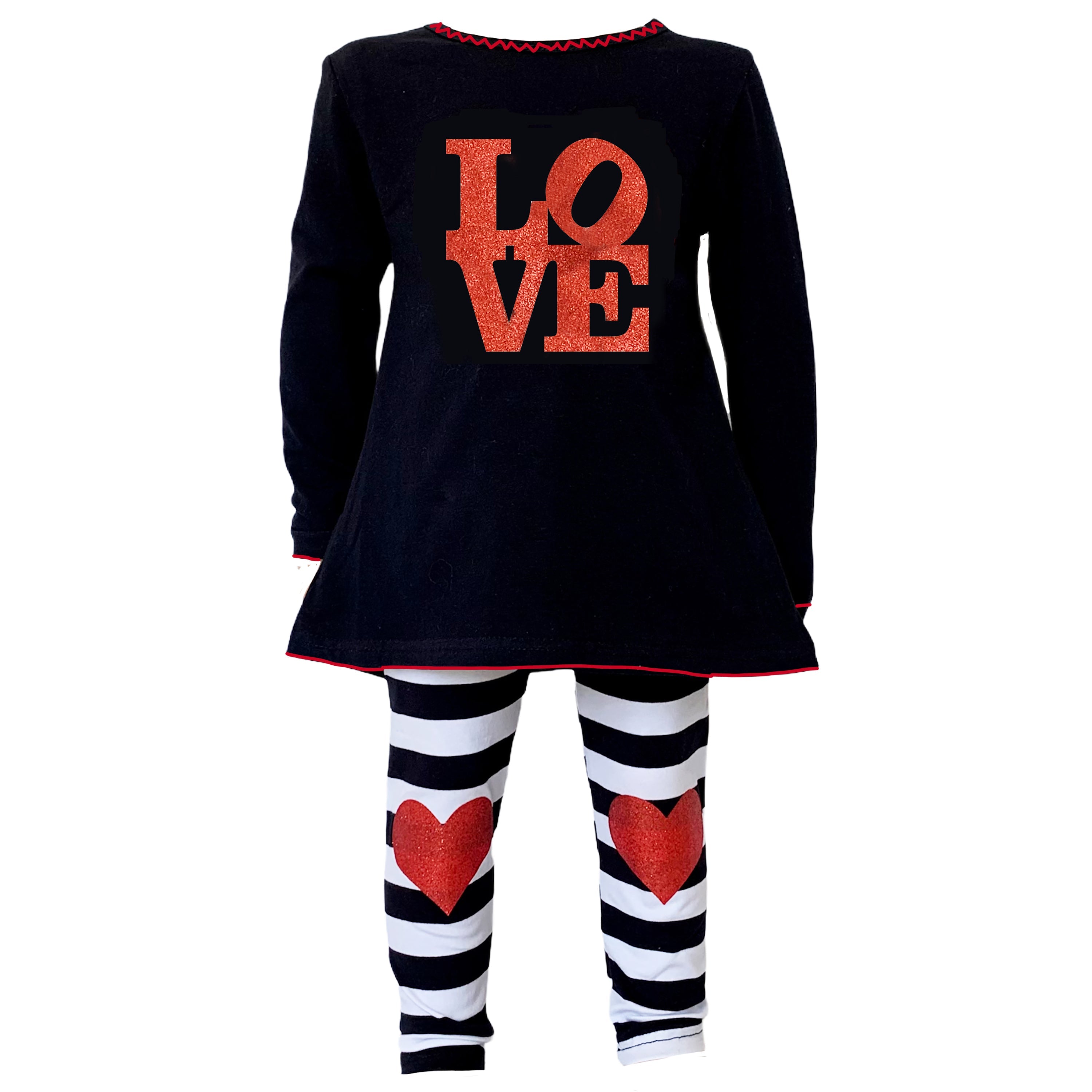 Kids, Girl's, Outfit, AnnLoren Girls LOVE Heart Tunic & Leggings Valentine's Day Outfit