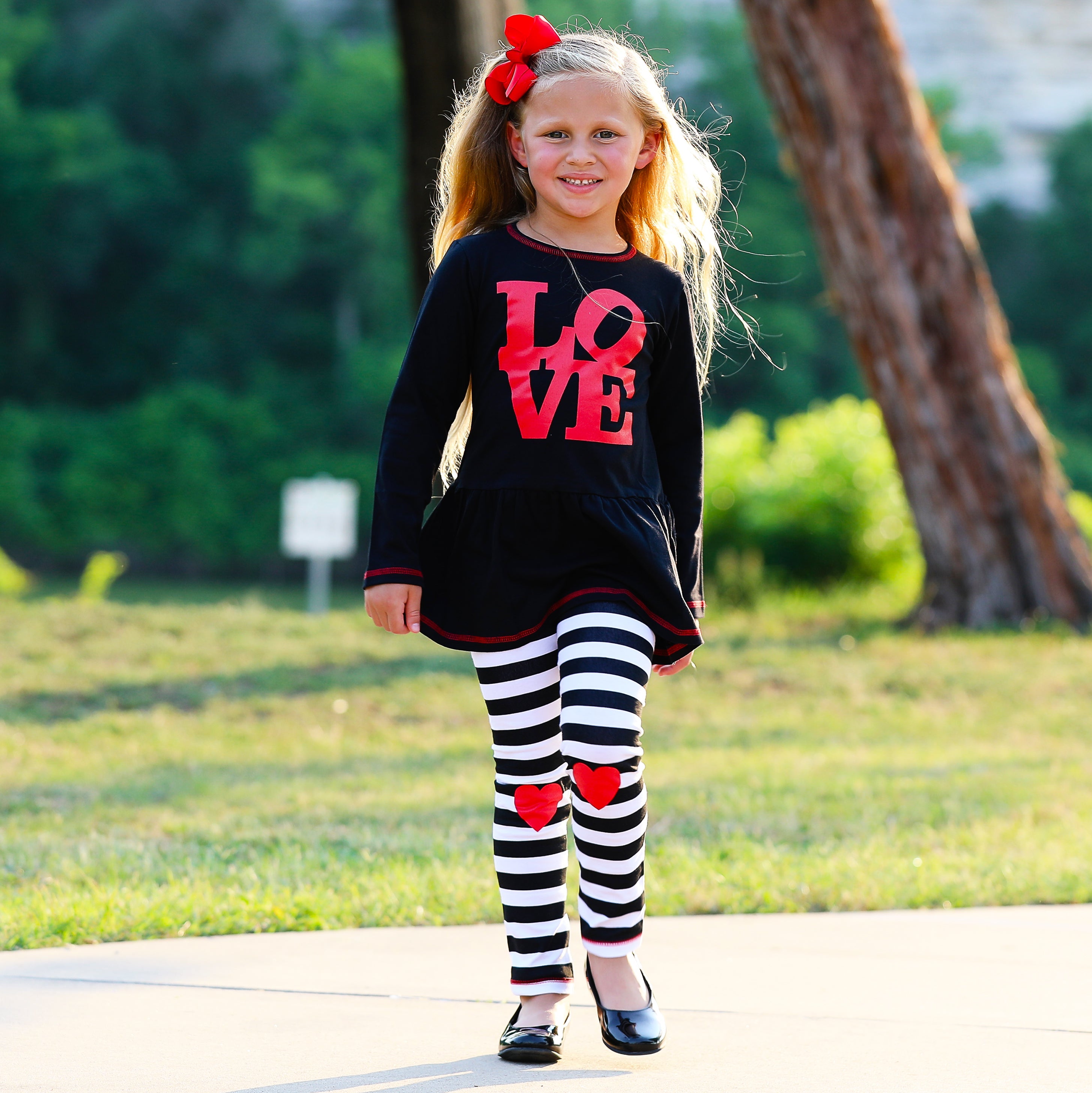 Kids, Girl's, Outfit, AnnLoren Girls LOVE Heart Tunic & Leggings Valentine's Day Outfit