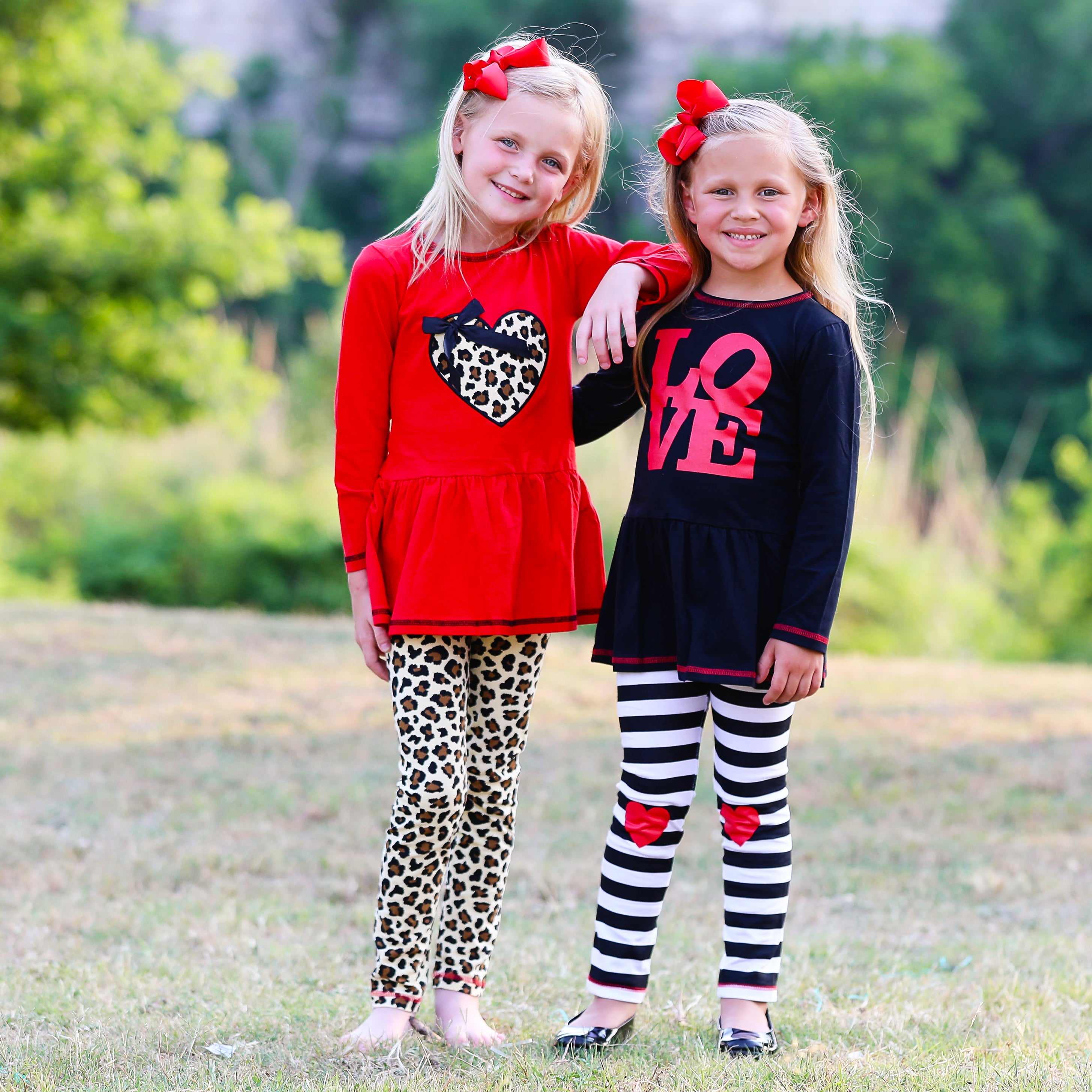 Kids, Girl's, Outfit, AnnLoren Girls LOVE Heart Tunic & Leggings Valentine's Day Outfit
