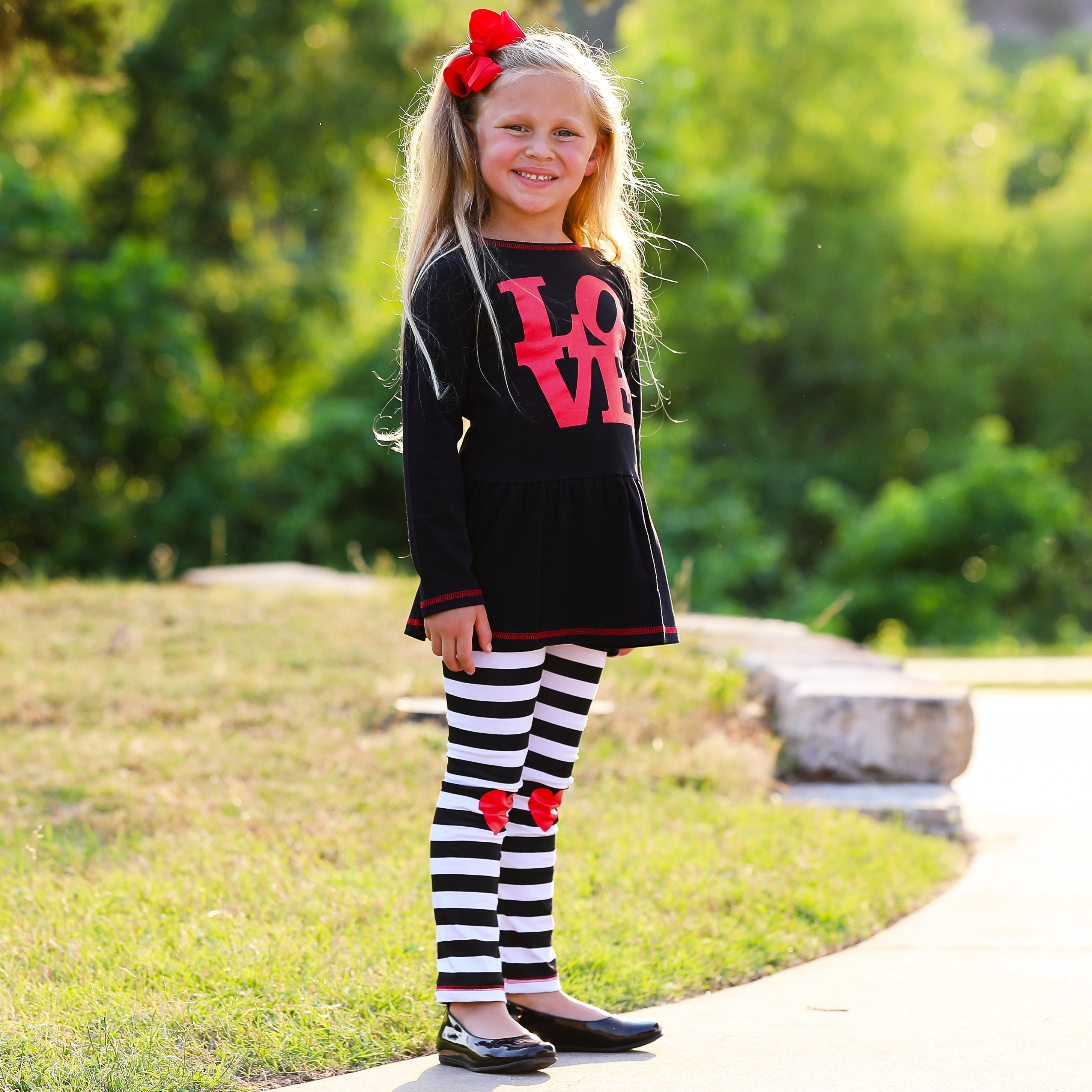 Kids, Girl's, Outfit, AnnLoren Girls LOVE Heart Tunic & Leggings Valentine's Day Outfit