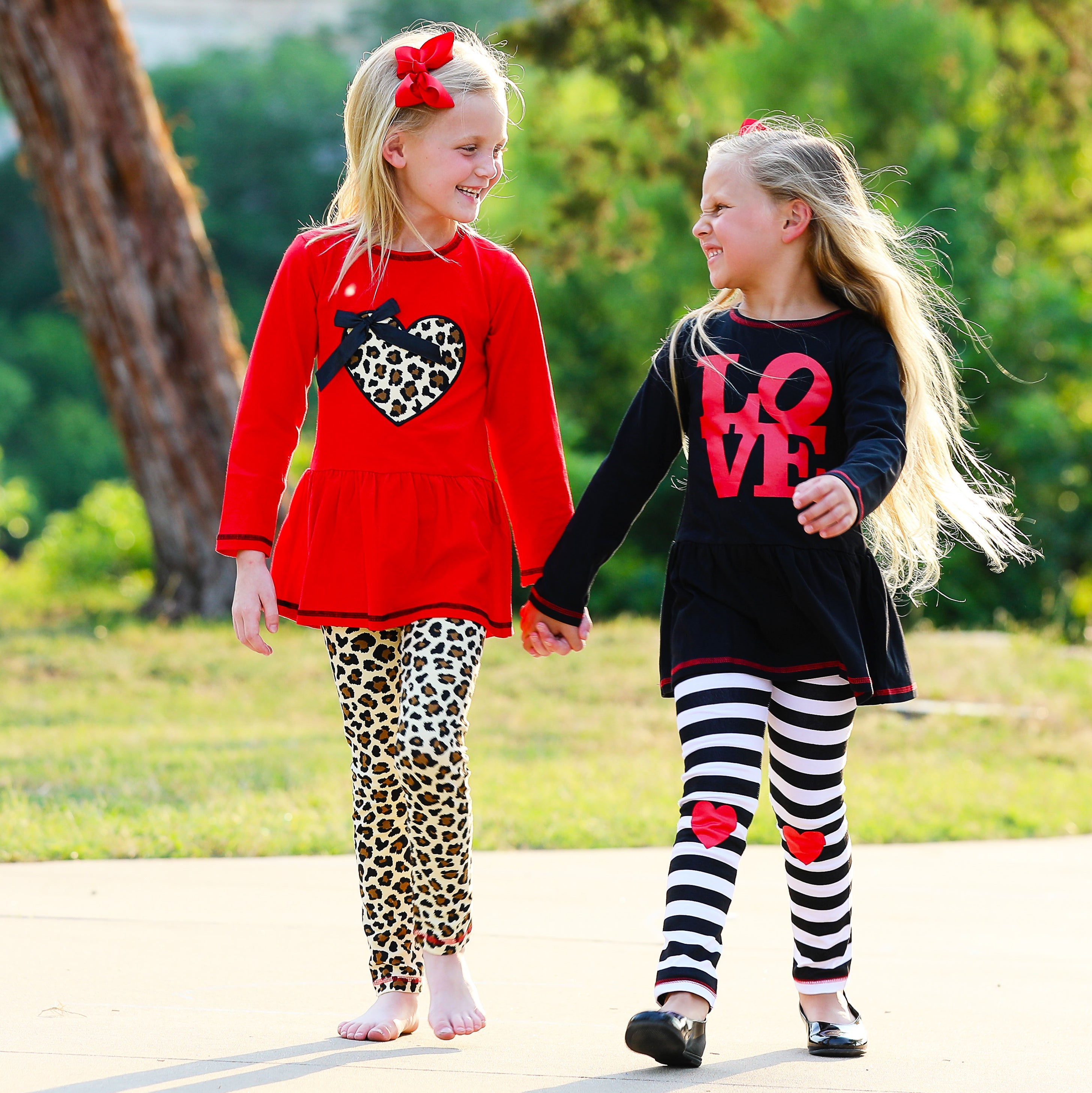 Kids, Girl's, Outfit, AnnLoren Girls LOVE Heart Tunic & Leggings Valentine's Day Outfit
