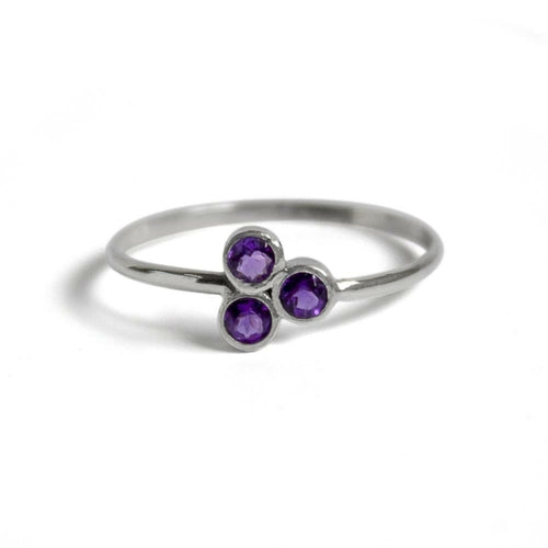 Ring, Amethyst Cluster Sterling Silver Ring