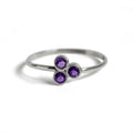 Ring, Amethyst Cluster Sterling Silver Ring