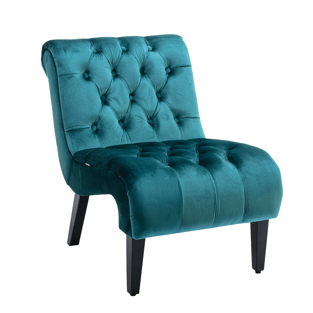 Chair, Modern Velvet Armless Accent Living Room Chair / Leisure