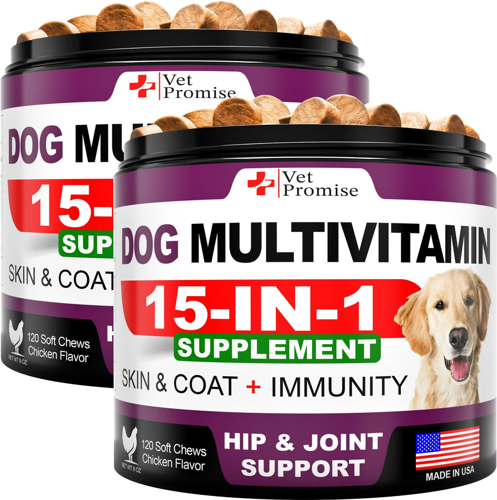 Dog Multivitamin Chewable with Glucosamine   Dog Vitamins, 2 pack
