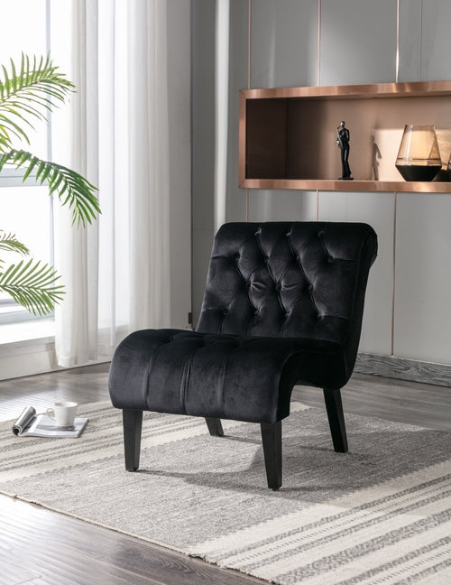 Chair, Modern Velvet Armless Accent Living Room Chair / Leisure