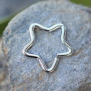 Earring, Stainless Steel Star Shaped Cartilage Earring