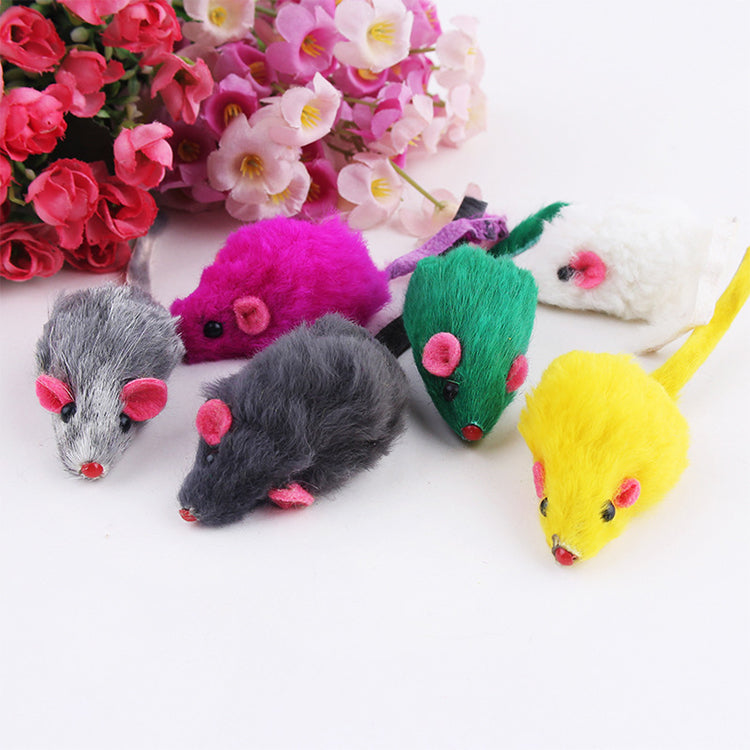 Cat Toys, PLUSH MOUSE (Random Color) 10 PCS