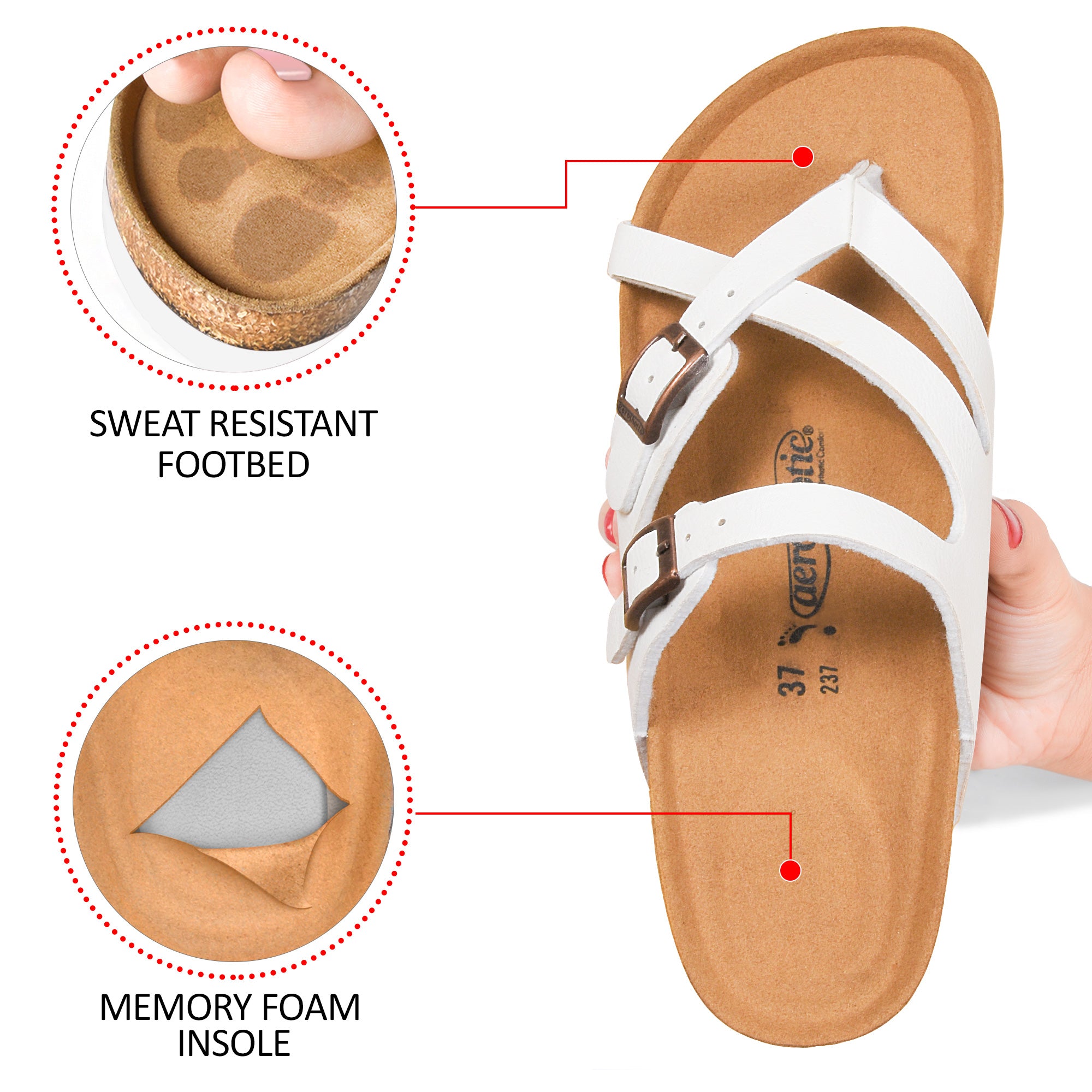 Women's Sandals, Aerothotic Celestis Soft Footbed Strappy Slide Sandals