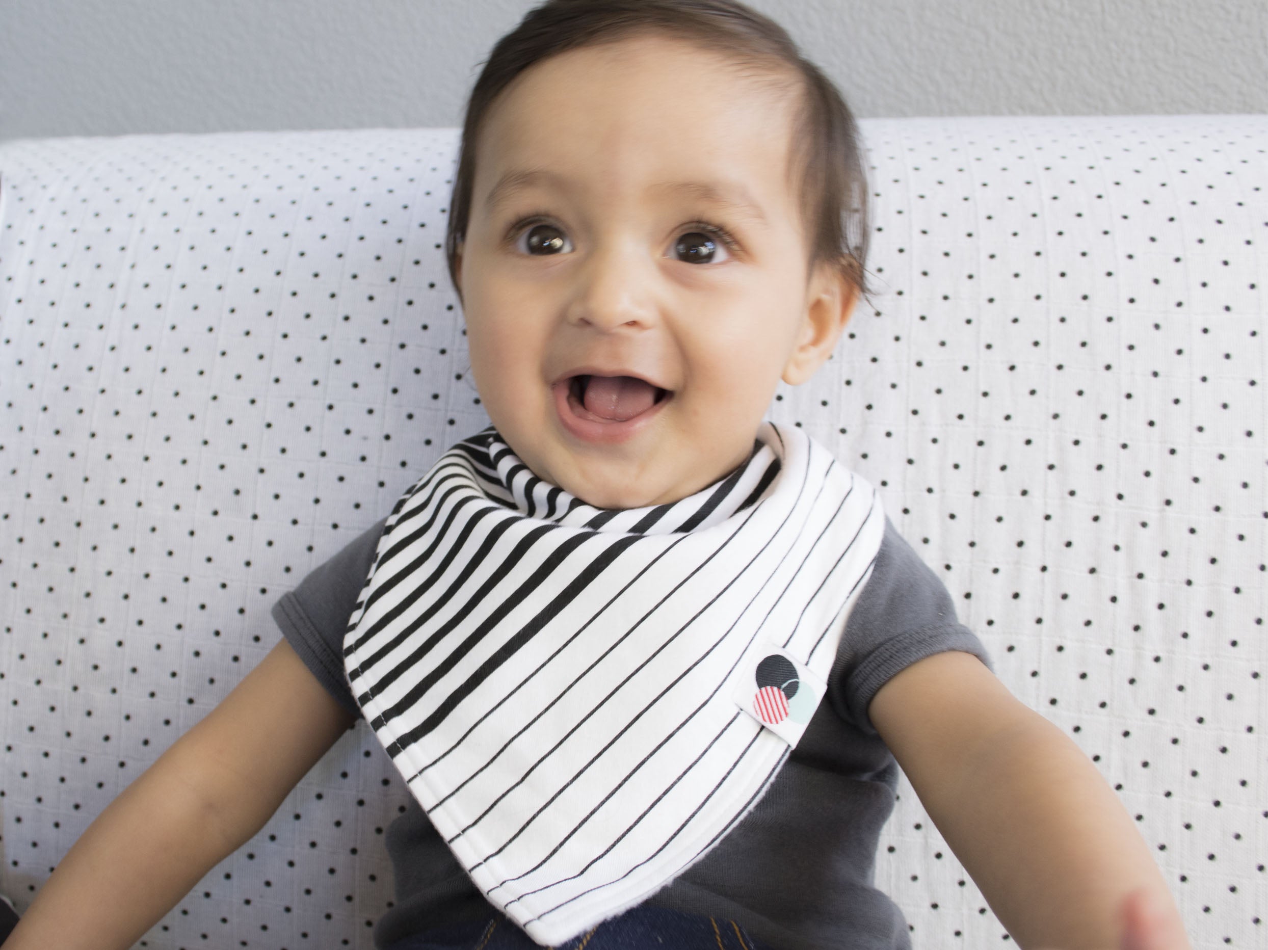 Baby, BLACK + WHITE STRIPED | Premium Plus Baby Bandana Bib (organic cotton)